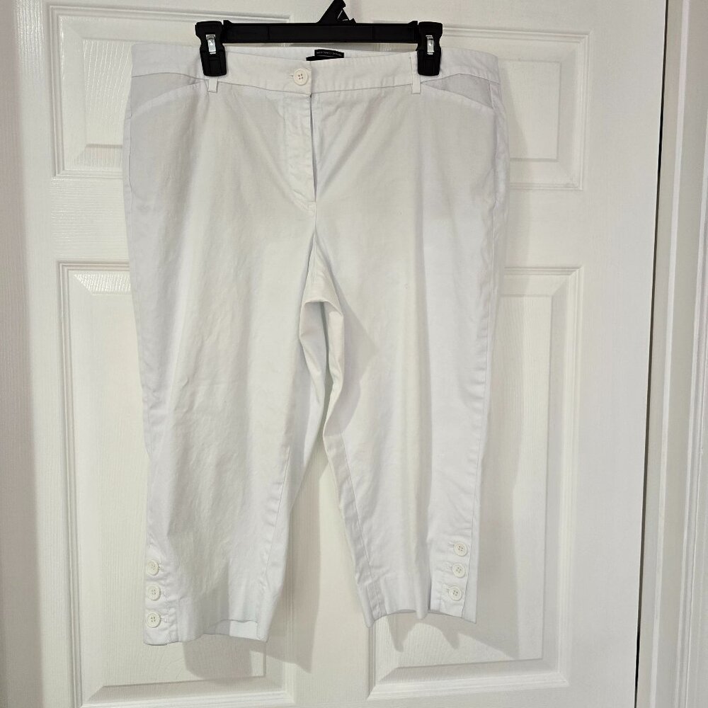 Talbots Petites The Perfect Skimmer Pants Pockets Button Ankle White Size 16P